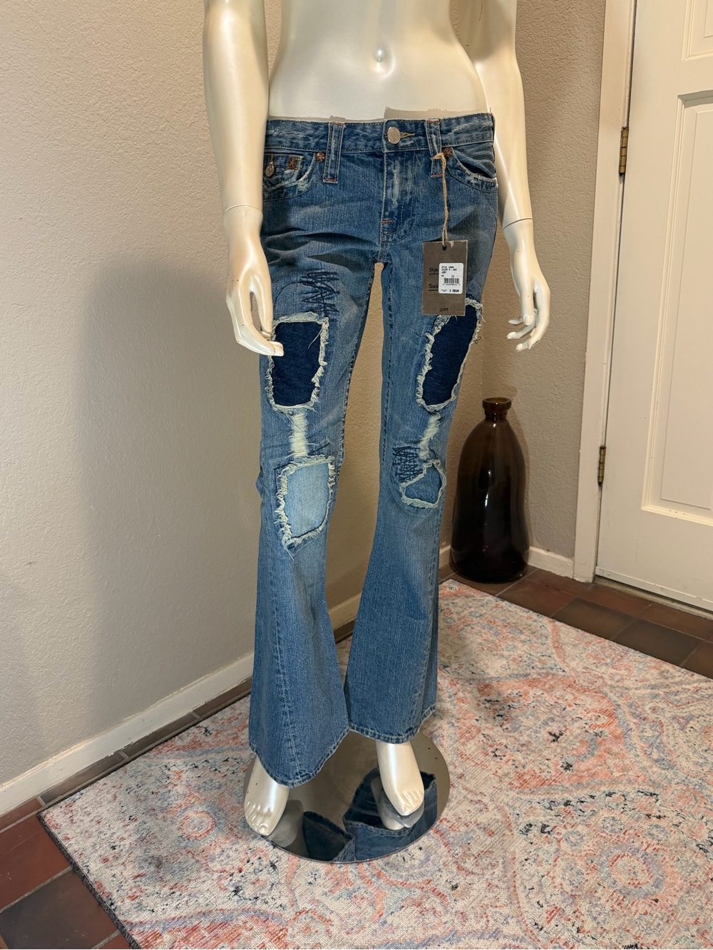 Rare Y2K true religions Distressed Blue Women's Flare Jeans